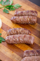 inegol Meatball on a wood plate