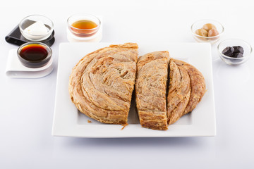 Turkish Bagel Simit with Sesame White Background