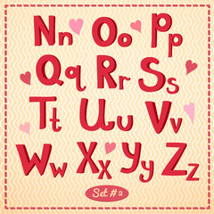 drawn type font, vector illustration in retro style