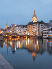 Fototapeta na wymiar River Limmat. Zurich, Switzerland