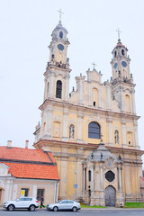 Fototapeta na wymiar VILNIUS,LITHUANIA, November 17, 2014: view of the Vilnius church