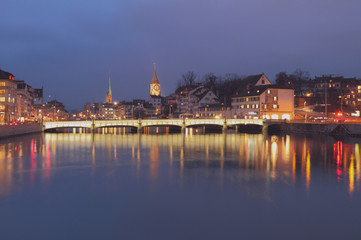 Obraz premium Rudolf Bruhn (Brown) Bridge. Zurich, Switzerland
