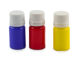 Art paint cans isolated on white background