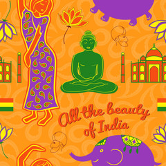 India vector seamless pattern