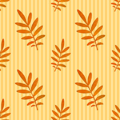 Autumn watercolor leaf, vector seamless pattern