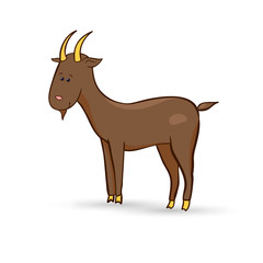 Beautiful cute vector goat, symbol of the new year
