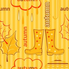 Autumn vector seamless pattern