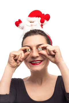 woman dressed for new year "2015"