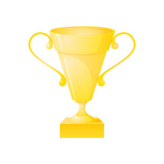 Beautiful vector cup of winner in realistic style