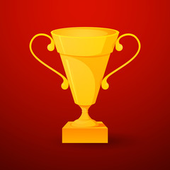 Beautiful vector cup of winner in realistic style