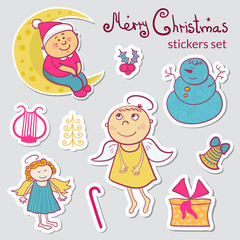 Set of Christmas stickers