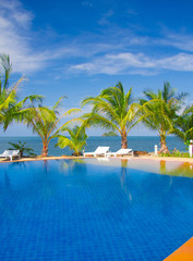 Fototapeta na wymiar Romantic Villa Paradise Pool
