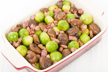 Sprouts, Chestnuts & Bacon - Sprouts with lardons and chestnuts