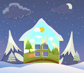 Fototapeta premium Warm house