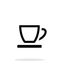 Empty tea cup icon on white background.
