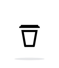 Empty plastic cup icon on white background.
