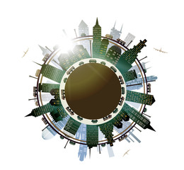 City roads with traffic, City background