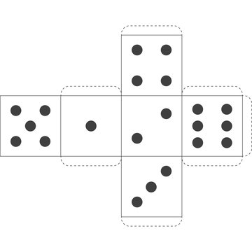 Paper Dice Template, Vector