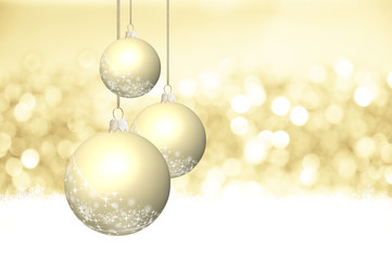 Glitzern, Funkeln und Eiskristalle auf weihnachtlichem Gold