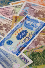 Different Vietnam dong banknotes