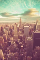Foto op Plexiglas Manhattan met vintage toon © littleny
