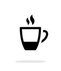 Ending coffee cup icon on white background.