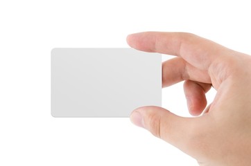 Obraz premium Blank credit card or business card isolated on white background