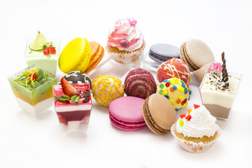 dessert cookies on white background