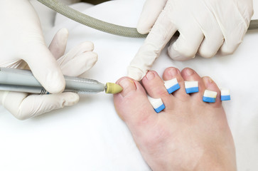 process of pedicure a t beauty salon