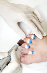 process of pedicure a t beauty salon