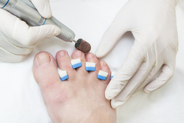 process of pedicure a t beauty salon