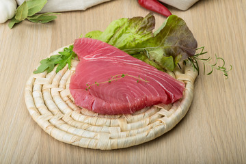 Raw tuna steak