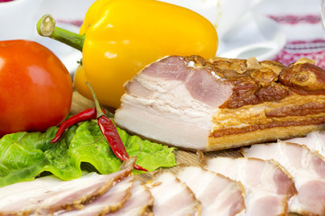 smoked meat on the table in a restaurant