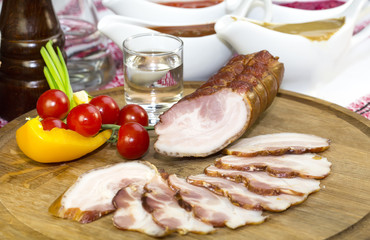 smoked meat on the table in a restaurant