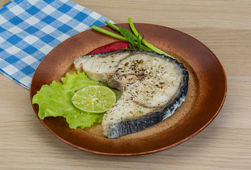 Grilled shark steak
