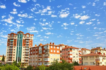 Tuinposter Turkije Multistoried living block of flats