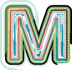 Abstract colorful Letter M