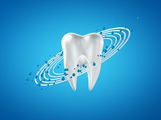 Obraz premium 3d abstract isolated dental with blue background