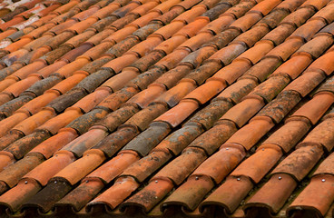 Background of old roof tiles