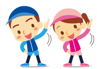 仲良く体操　カップル