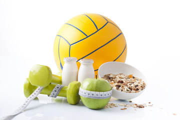 sport equipment and fitness food