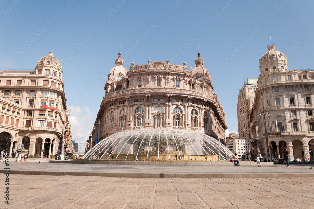 Wall mural detail of city of genoa in italy