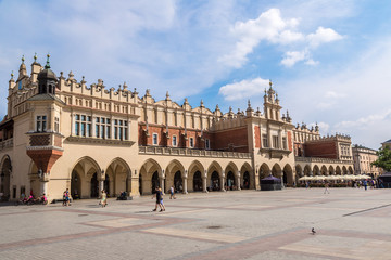 Fototapeta na wymiar Market Square in a historical part of Krakow