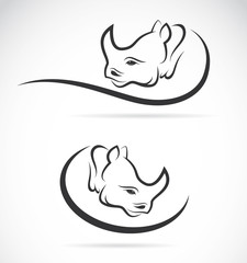 Vector image of an rhino design on white background