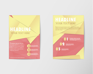 Brochure design Layout template in A4 with gold paper