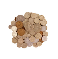 Soviet rubles and kopecks isolated over white