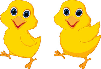 Happy chick cartoon