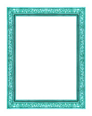 vintage blue frame isolated on white background, with clipping p