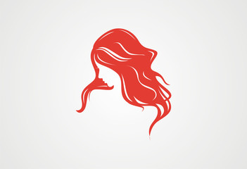Woman Hair style Silhouette logo vector - 74620556