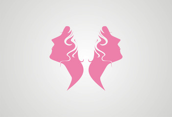 Woman Hair style Silhouette logo vector